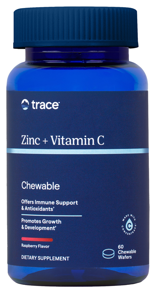 Zinc + Vitamin C Chewable Raspberry Flavor 60 Chewable Wafers